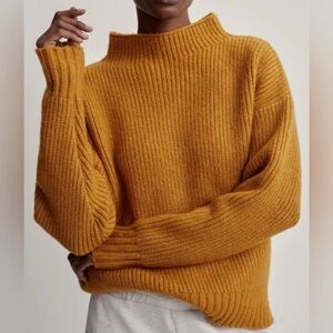 Varley Wool Skyla Funnel Neck Knit Sweater Buckthorn‎ Brown Orange Size XS